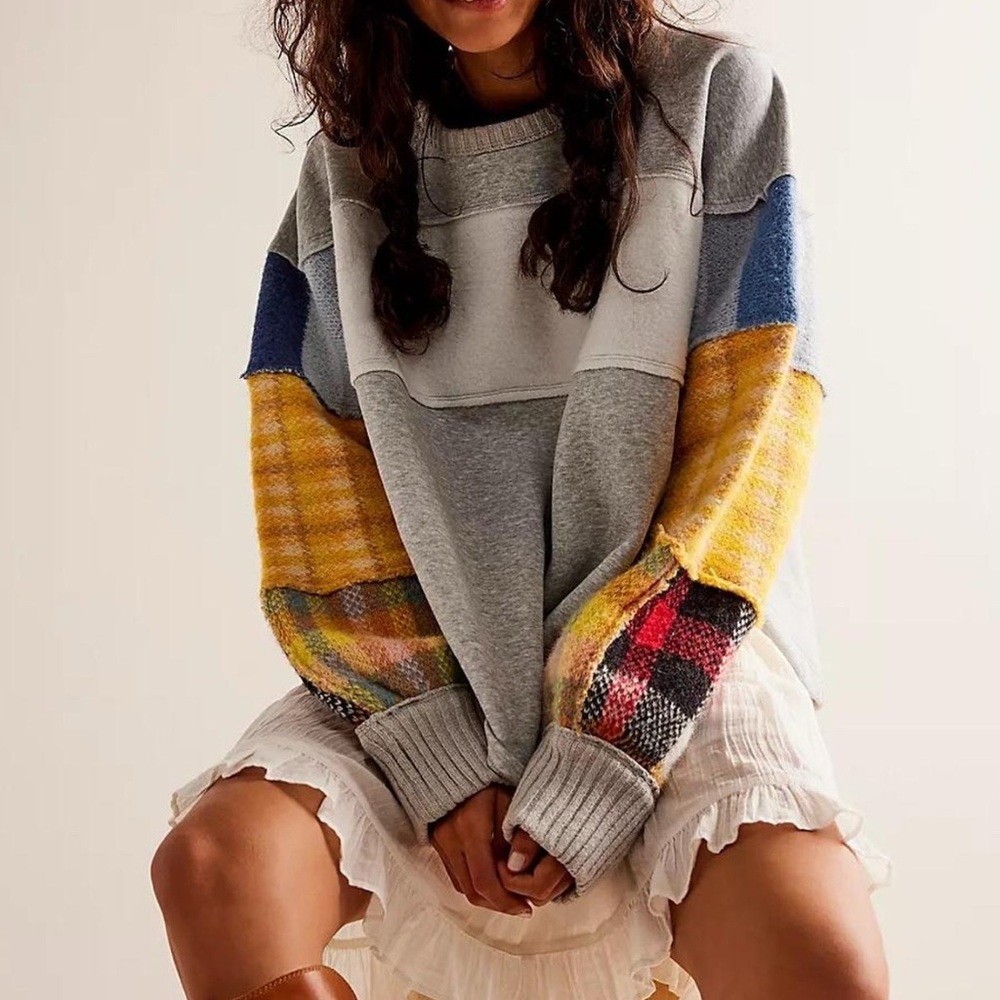We The Free Multicolor Patchwork Sweater